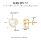 Rosec Jewels-Certified Bezel Set 7mm Lab Grown Diamond Heart Earrings