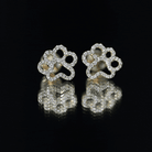 Lab Grown Diamond Paw Print Earrings For Women Lab - ( EF-VS ) - Rosec Jewels