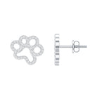 Lab Grown Diamond Paw Print Earrings For Women Lab - ( EF-VS ) - Rosec Jewels