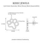Lab Grown Diamond Paw Print Earrings For Women Lab - ( EF-VS ) - Rosec Jewels