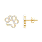 Lab Grown Diamond Paw Print Earrings For Women Lab - ( EF-VS ) - Rosec Jewels
