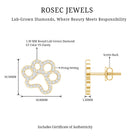 Lab Grown Diamond Paw Print Earrings For Women Lab - ( EF-VS ) - Rosec Jewels