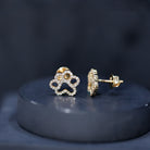 Lab Grown Diamond Paw Print Earrings For Women Lab - ( EF-VS ) - Rosec Jewels