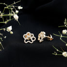 Lab Grown Diamond Paw Print Earrings For Women Lab - ( EF-VS ) - Rosec Jewels