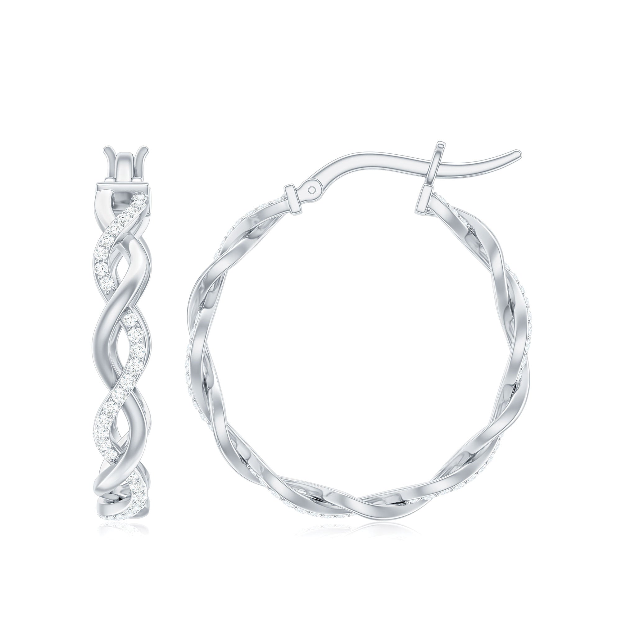 Rosec Jewels-Certified Lab Created Diamond Hoops for Women
