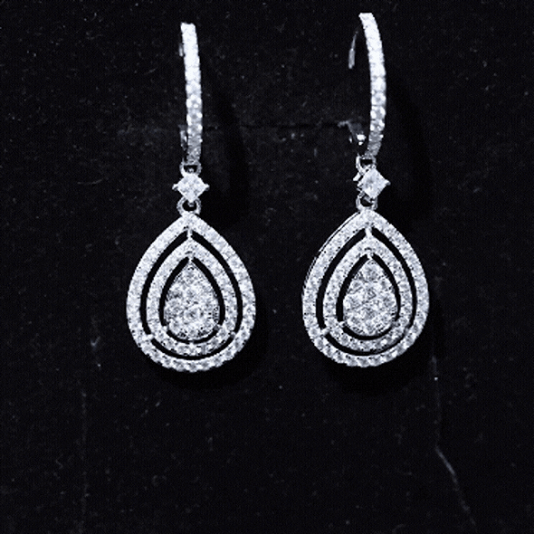 Certified Lab Created Diamond Wedding Earrings For Bride Lab - ( EF-VS ) - Rosec Jewels