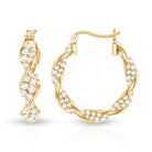 Certified Lab Grown Diamond Twisted Hoop Earrings for Women Lab - ( EF-VS ) - Rosec Jewels