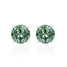 Rosec Jewels-2 Carat Solitaire Lab Grown Green Diamond Stud Earrings with IGI Certificate