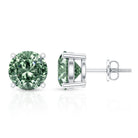 Rosec Jewels-2 Carat Solitaire Lab Grown Green Diamond Stud Earrings with IGI Certificate
