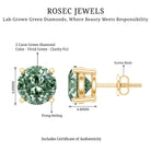 Rosec Jewels-2 Carat Solitaire Lab Grown Green Diamond Stud Earrings with IGI Certificate