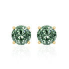 Rosec Jewels-2 Carat Solitaire Lab Grown Green Diamond Stud Earrings with IGI Certificate