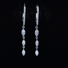 Certified Lab Grown Diamond Long Dangle Earrings for Bride Lab - ( EF-VS ) - Rosec Jewels