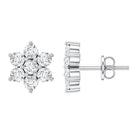 Rosec Jewels-Certified Lab Grown Diamond Flower Stud Earrings for Women