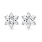 Rosec Jewels-Certified Lab Grown Diamond Flower Stud Earrings for Women