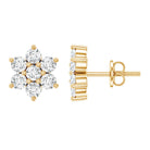 Rosec Jewels-Certified Lab Grown Diamond Flower Stud Earrings for Women