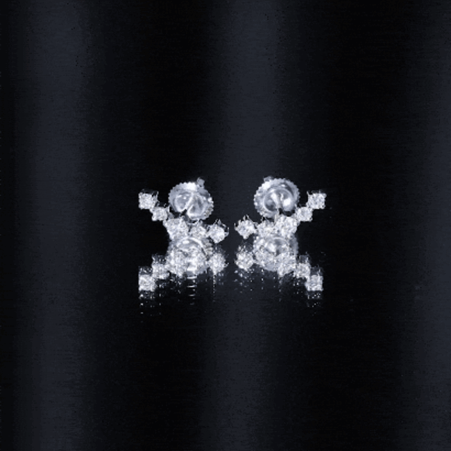 Round Diamond Curved Crawler Stud Earrings with Screw Backs Natural - ( HI-SI ) - Rosec Jewels