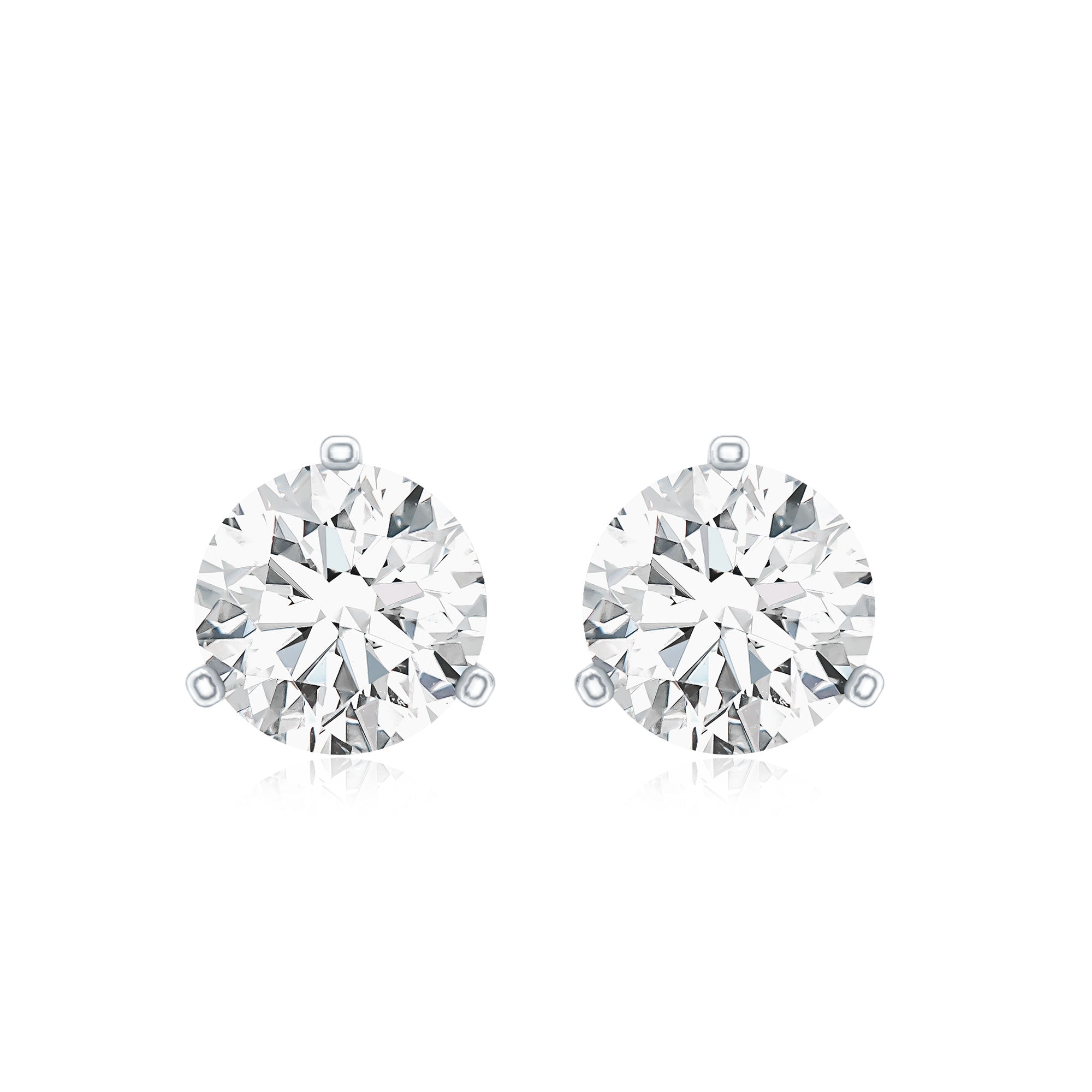 1 Carat Certified Moissanite Martini Stud Earrings D-VS1 - Rosec Jewels