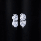 Certified Moissanite Heart Stud Earrings with Halo D-VS1 - Rosec Jewels