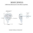 Heart Shape Moissanite Stud Earrings with Screw Back D-VS1 - Rosec Jewels