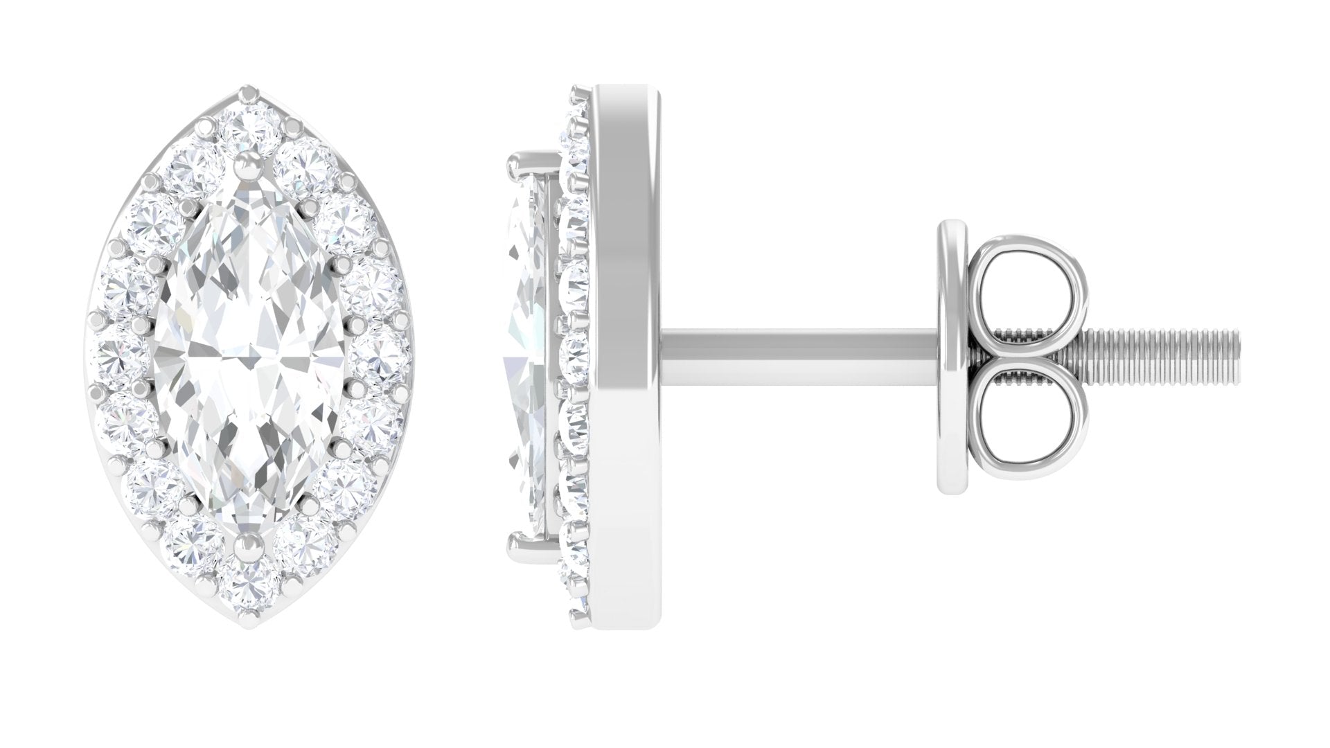 3/4 CT Classic Moissanite Stud Earrings with Halo