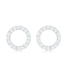 Round Cut Moissanite Eternity Stud Earrings with Screw Back D-VS1 - Rosec Jewels