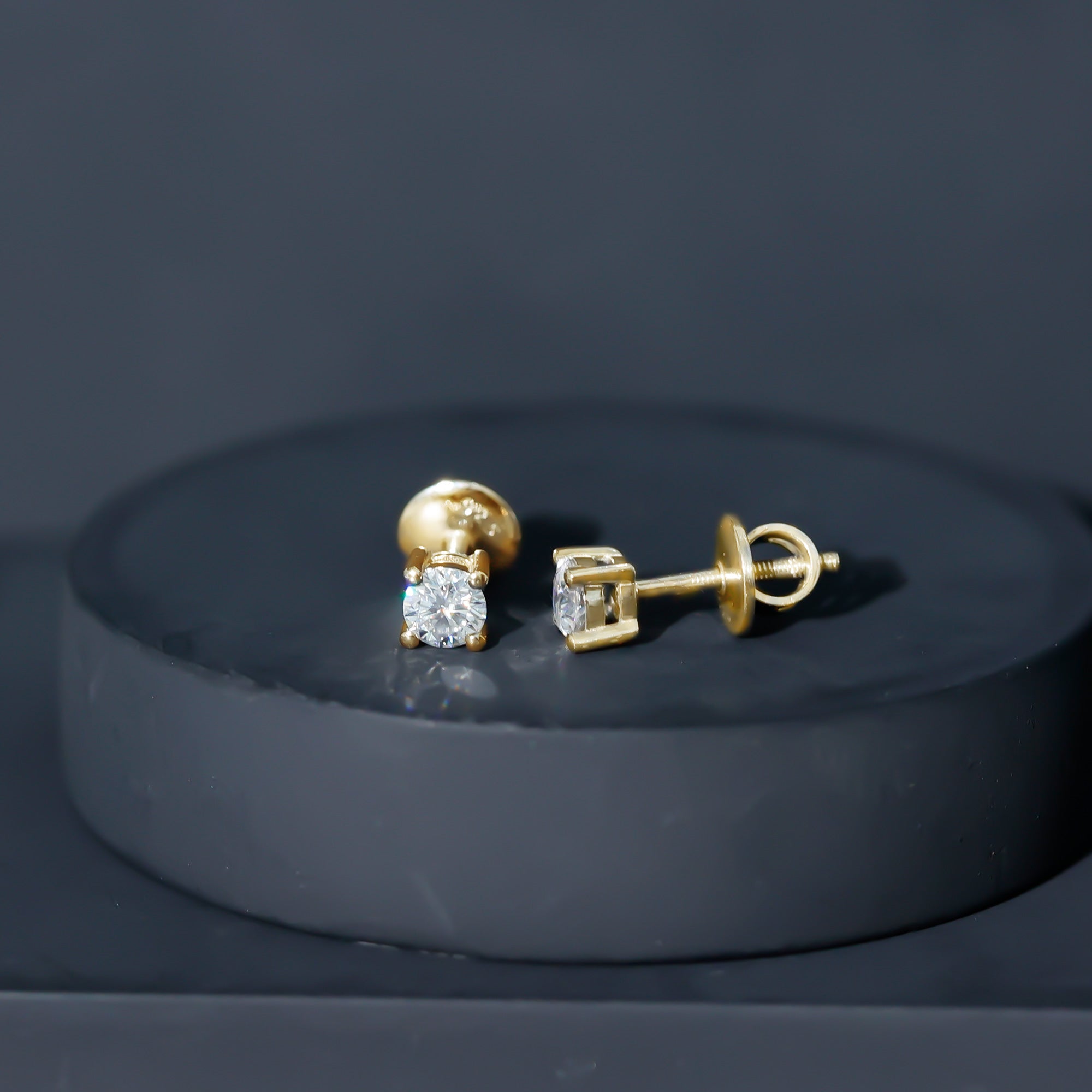 Rosec Jewels-1/4 CT Diamond Solitaire Stud Earrings in 4 Prong Setting