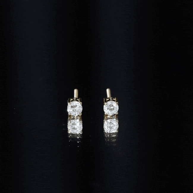 Brilliant Cut Diamond Solitaire Stud Earrings in Prong Setting Lab - ( EF-VS ) - Rosec Jewels
