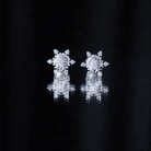 Diamond Snowflake Christmas Earrings Lab - ( EF-VS ) - Rosec Jewels