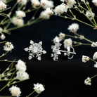 Rosec Jewels-Round Diamond Snowflake Stud Earrings