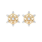 Rosec Jewels-Round Diamond Snowflake Stud Earrings