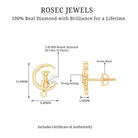 Rosec Jewels-Cat Moon Stud Earrings for Women with Diamond