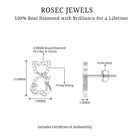 Rosec Jewels-Cat Stud Earrings with Diamond Accent