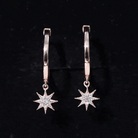 Diamond Star Drop Hoop Earrings Lab - ( EF-VS ) - Rosec Jewels
