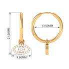 Rosec Jewels-1/4 CT Diamond Evil Eye Drop Hoop Earrings