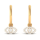 Rosec Jewels-1/4 CT Diamond Evil Eye Drop Hoop Earrings