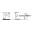 Natural Princess Cut Diamond Stud Earrings with Certificate Lab - ( EF-VS ) - Rosec Jewels