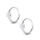 Rosec Jewels-Floral Hoop Earrings with Diamond