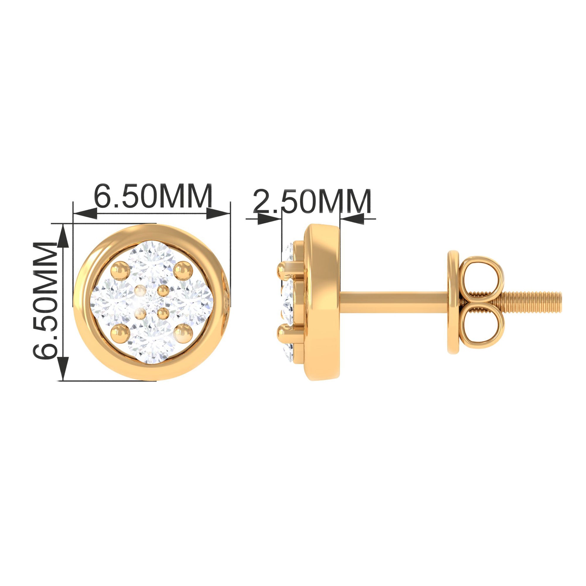 Rosec Jewels-1/2 CT Minimal Diamond Stud Earrings in Prong Setting