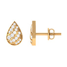 Rosec Jewels-1/4 CT Round Diamond Teardrop Stud Earrings in Gold
