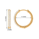 Rosec Jewels-1/2 CT Pave Set Round Diamond Minimal Hinged Hoop Earrings