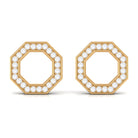 Rosec Jewels-Diamond Octagon Shape Earrings With Screw Back