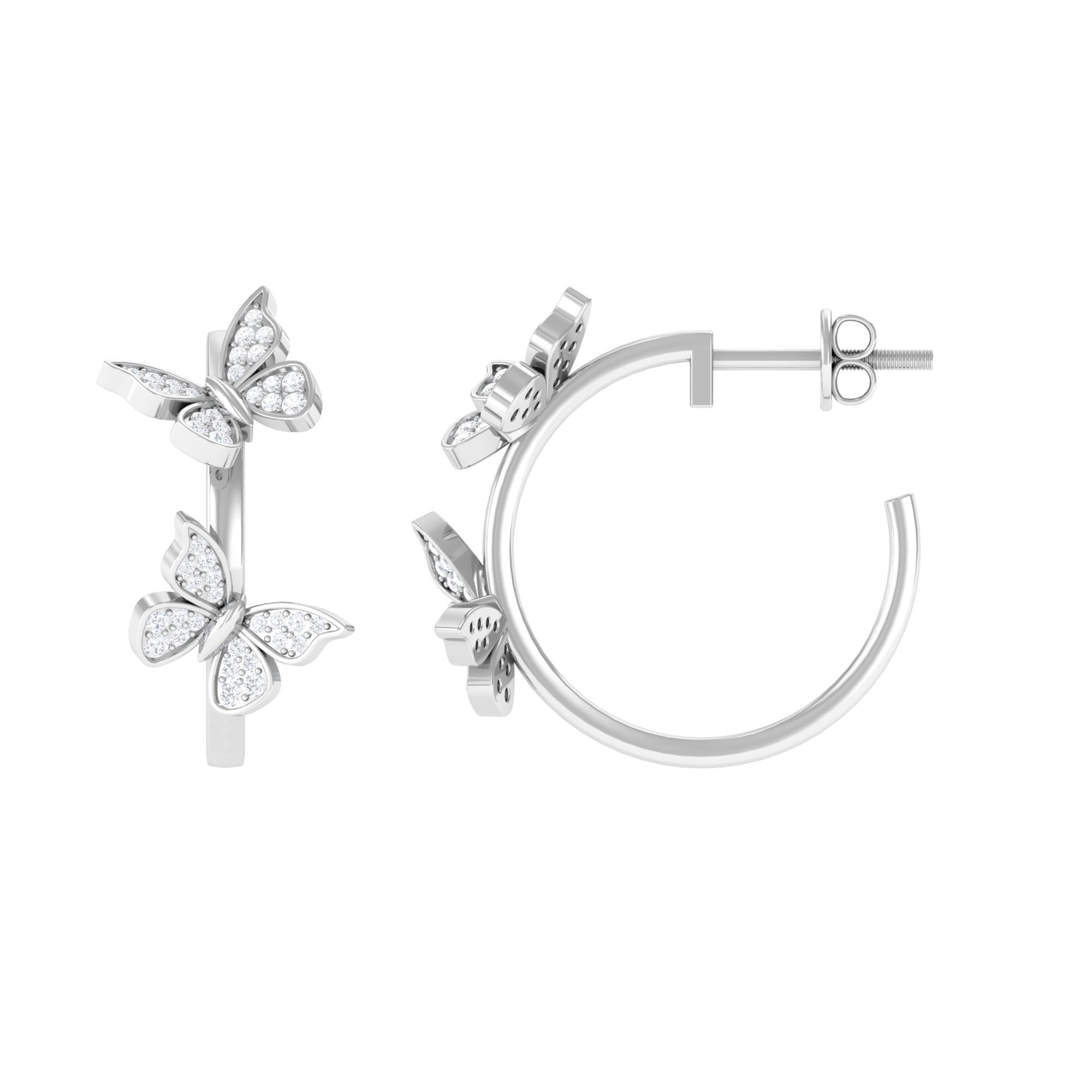 Rosec Jewels-Butterfly Inspired Diamond Half Hoop Earrings