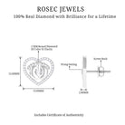 Rosec Jewels-Diamond Heart Stud Earrings with Gold Baby Feet