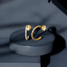 Rosec Jewels-Round Shaped Diamond Hoop Earrings