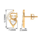 Rosec Jewels-Heart and Round Diamond Animal Stud Earrings