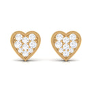 Rosec Jewels-Diamond Simple Heart Stud Earrings