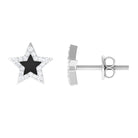 Rosec Jewels-Minimal Diamond Star Stud Earring with Enamel