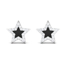 Rosec Jewels-Minimal Diamond Star Stud Earring with Enamel