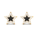 Rosec Jewels-Minimal Diamond Star Stud Earring with Enamel