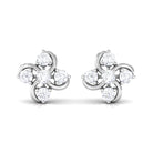 Rosec Jewels-1/2 CT Diamond Cluster Flower Stud Earrings